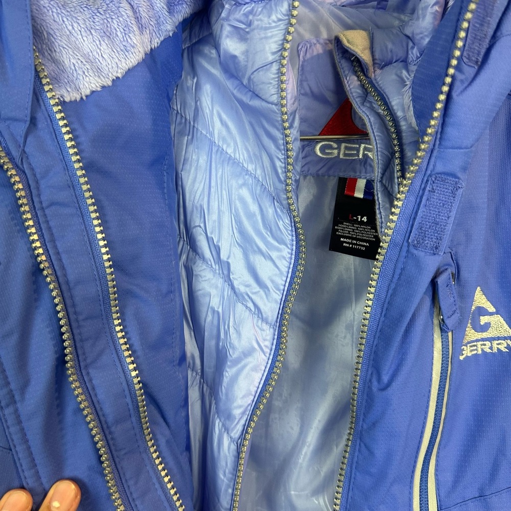 Gerry Girls Ski Snowboard Winter Jacket Blue L-14 Hooded‎ Padded Coat - Picture 5 of 7